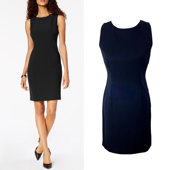 AGB Dresses & Skirts - AGB Dress Petite Crew-Neck Sheath Dress Black 10P